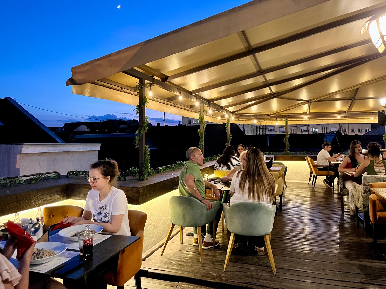 Rooftop evening atmosphere