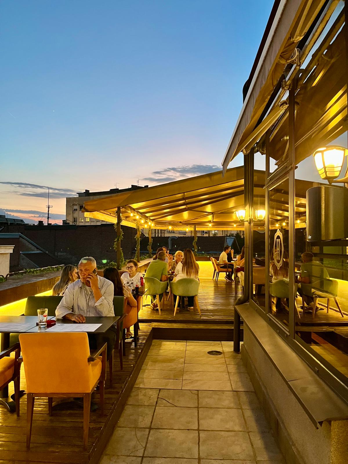 Sunset on the rooftop